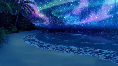 Wallpaper Sea Night Reflection Stars Beach Blue Ice Wave
