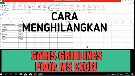 Cara Menghilangkan Gridlines Pada Excel YouTube