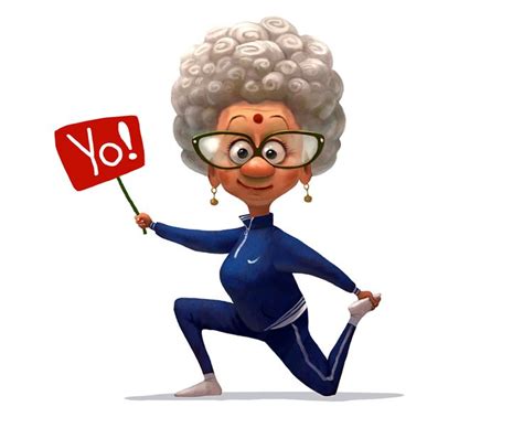 Yoga Grandma Character Анимация персонажей Смешные старушки