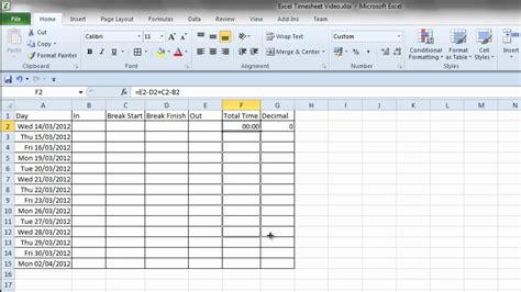 Simple Excel Timesheet - YouTube
