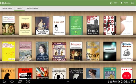 1) search for different library contents such as books and magazines in both types: Amazon.com: Aldiko Book Reader: Appstore for Android