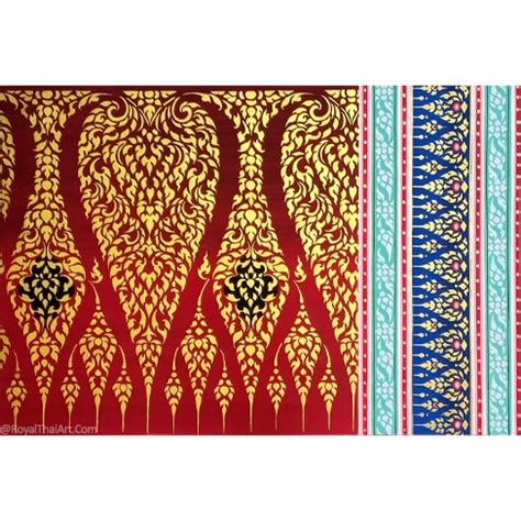 Most Popular Ancient Thai Pattern Painting Royal Thai Art