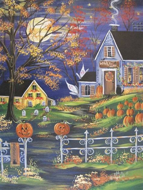 Folk Art Halloween Halloween Prints Vintage Halloween Halloween