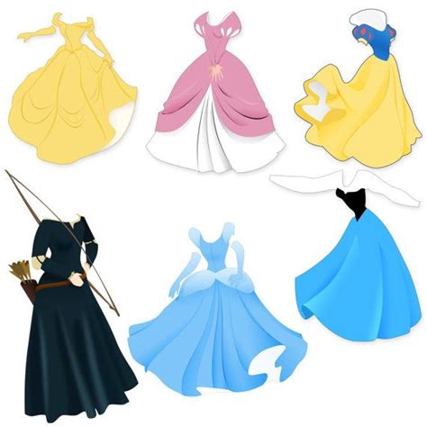 Disney Princess Clipart Dresses Instant Download Printable Disney