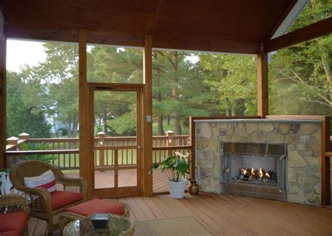 36 Screened In Back Porch With Fireplace