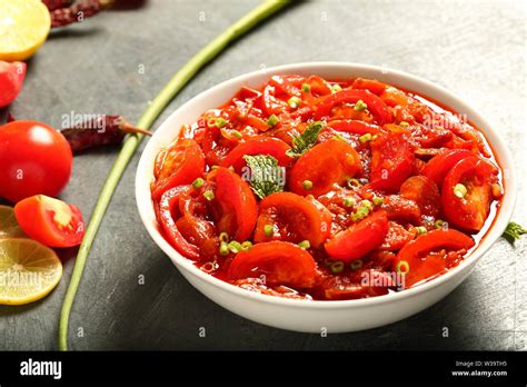 Spicy Tomato Curry Roast With Exotic Indian Spices Stock Photo Alamy