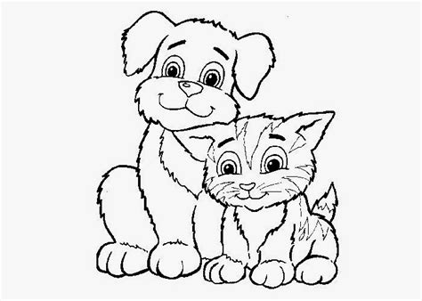 Friendly dog and cat fea4. Cats and dogs coloring pages | Free Coloring Pages and ...