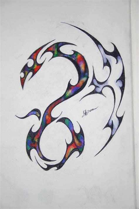 Colored Dragon Tattoo Design By Esmeekramer On Deviantart