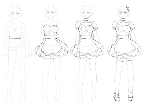 Anime Maid Outfit Drawing Vn