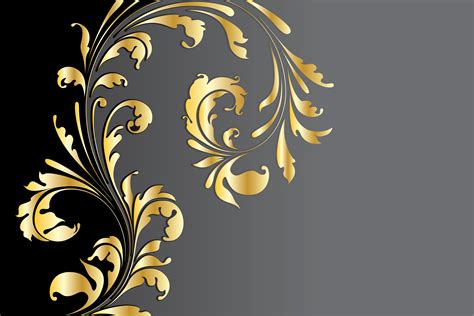 Floral Vector Image Vector Vintage Background With Gold Floral Designious