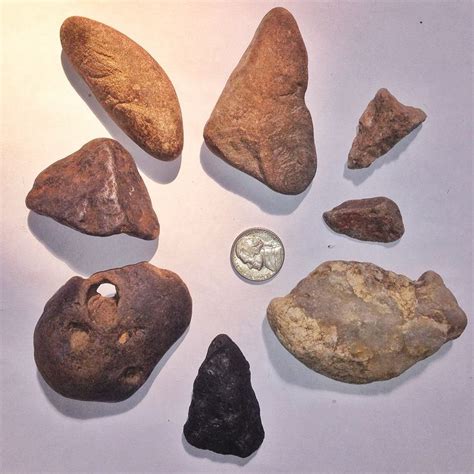 Native American Stone Tools And Fish Carvingbottom Right Wahinkpe