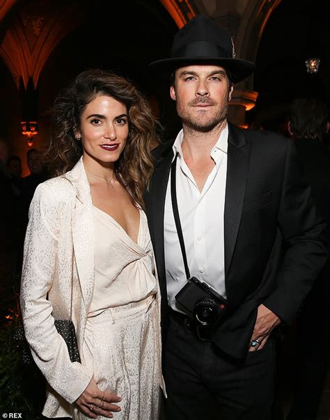 Nikki Reed Dazzles In A White Print Suit As She Joins Husband Ian