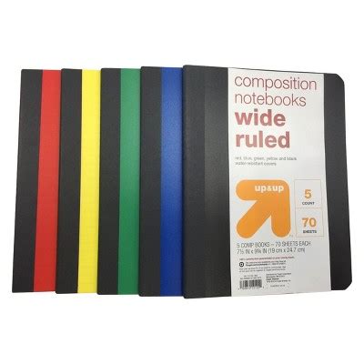 Shop webstaurantstore for wholesale pricing and fast shipping on your order! 5pk Wide Ruled Solid Composition Notebooks - Up&Up ...