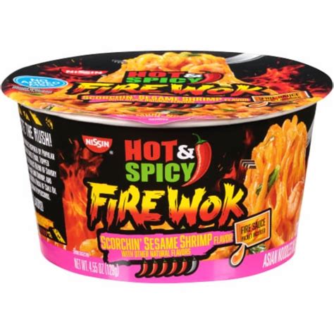 Nissin® Hot And Spicy Fire Wok Scorchin Sesame Shrimp Flavor Stir Fry Asian Noodles In Sauce 4