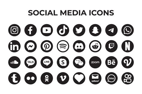 Set Of Popular Social Media Icons 21920906 Vector Art At Vecteezy