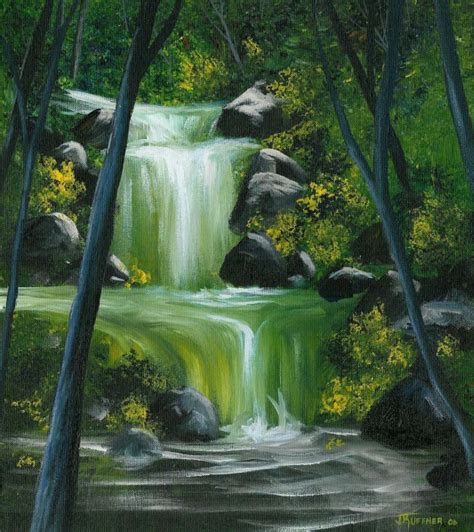 Waterfall Painting Art In 2019 Canvas Painting Landscape Waterfall