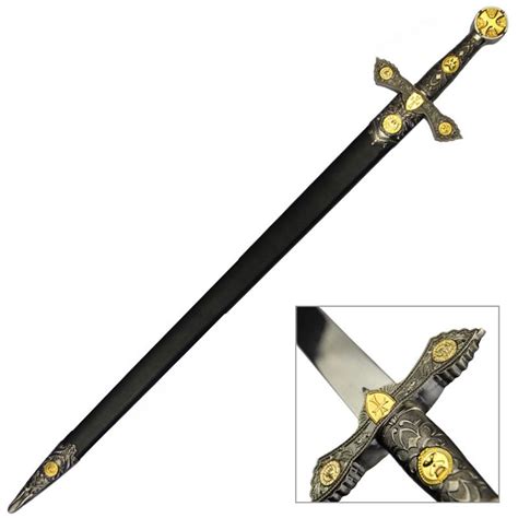 Christian Crusader Knights Templar Medieval Long Sword With Scabbard