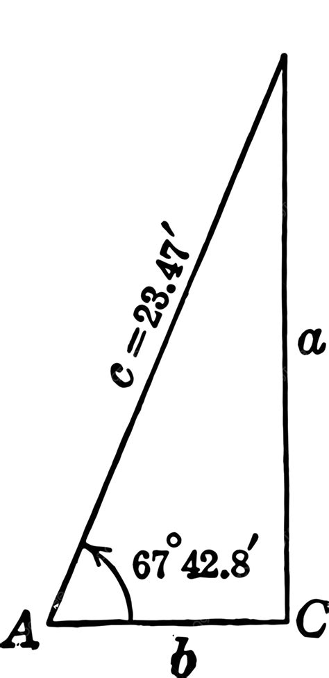 Triángulo Abc Con Un ángulo De 67° 428 E Hipotenusa Vector Png