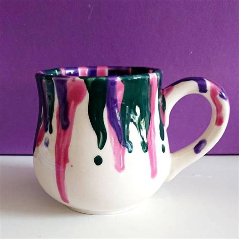 Handpainted Pottery Paint Dripping Mug Coffee Cup Tea Mug Etsy Hand