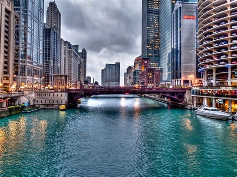 Chicago America Bridge City Landscape Scenery Hd Wallpaper Peakpx