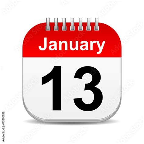 January 13 On Calendar Icon Stock Photo And Royalty Free Images On