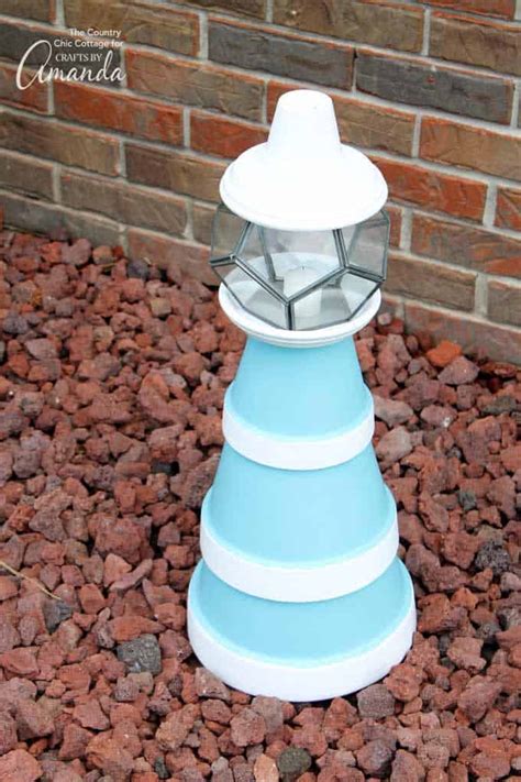 Clay Pot Lighthouse Make A Diy Lighthouse Using Terra Cotta Pots
