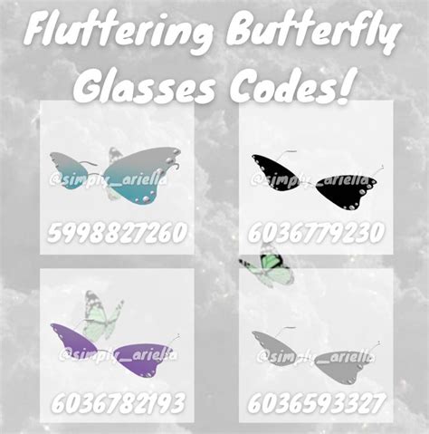 Fluttering Butterfly Glasses Codes 🦋 Bloxburg Codes Coding Coding