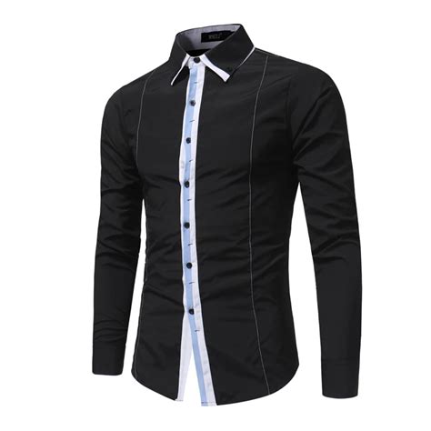Brand 2018 Fashion Male Shirt Long Sleeves Tops High Quality Simple