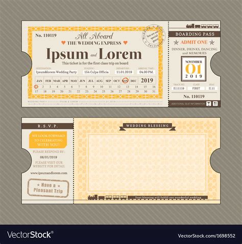 Train Ticket Wedding Invitations Invitations Invitations