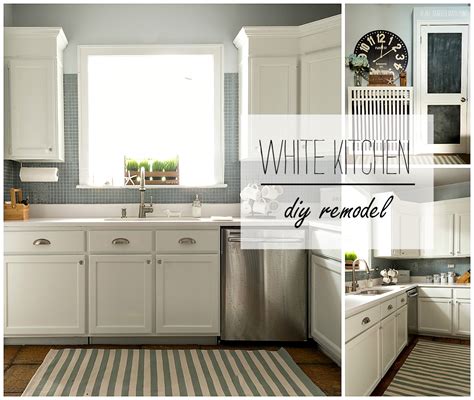 A new coat of paint on kitchen cabinets, when done well, can completely change the look of your kitchen—on a above: Builder Grade Kitchen Makeover with White Paint