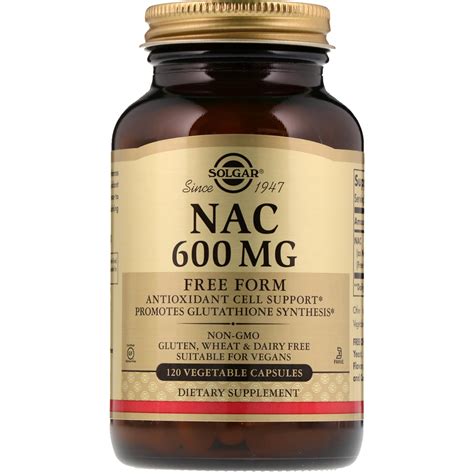 It is formed naturally in your body from cysteine, which you get from protein sources like yogurt or chicken, but you can also find it in supplement form. Solgar, NAC, 600 mg, 120 Vegetable Capsules | By iHerb