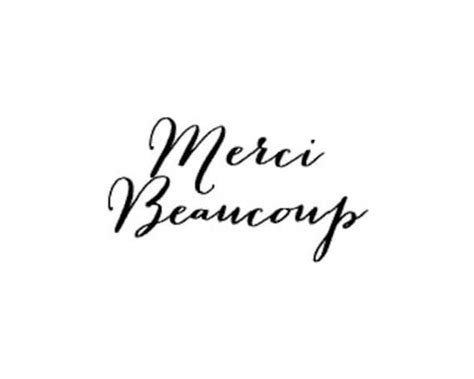 Clearance French Text Merci Beaucoup Calligraphy Rubber Stamp