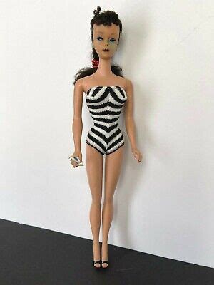 Vintage Ponytail Barbie Doll Brunette Solid Body W