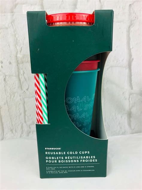 4.8 out of 5 stars. Details about Starbucks 2019 5 Holiday Reusable Cold Cups ...