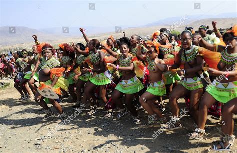 Zulu Maidens During Annual Reed Dance Enyokeni Editorial Stock Photo