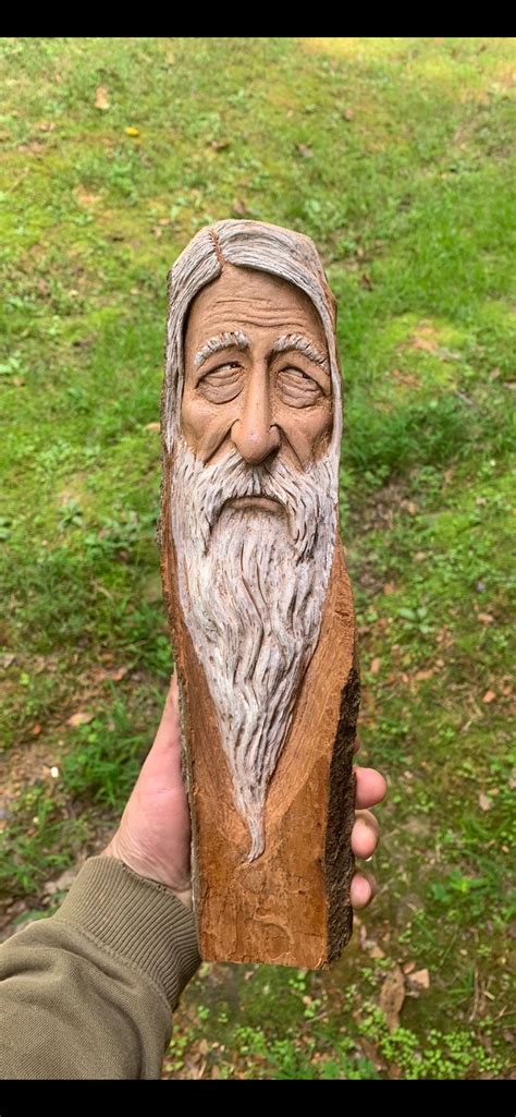 Wood Carving Wizard Carving Cottonwood Bark Carving By Josh Carte