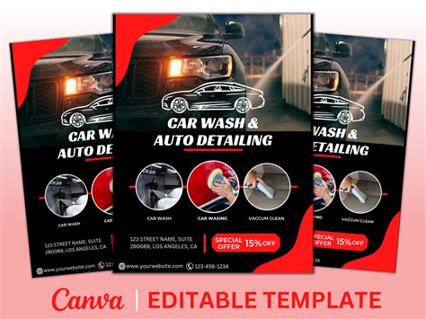 Car Wash Flyer Editable Template Car Detailing Flyer Car - Etsy