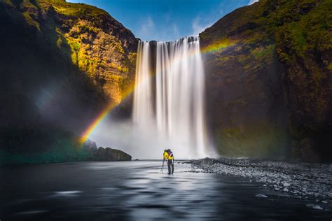 Waterfall Rainbow Landscape Royalty Free Stock Photo