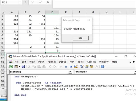 Excel Vba Examples Of Counta Function Ltdharew