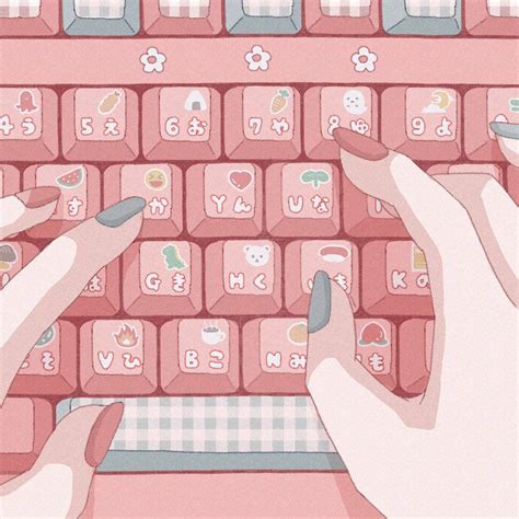 Download Pink Digital Art Keyboard Aesthetic Wallpaper