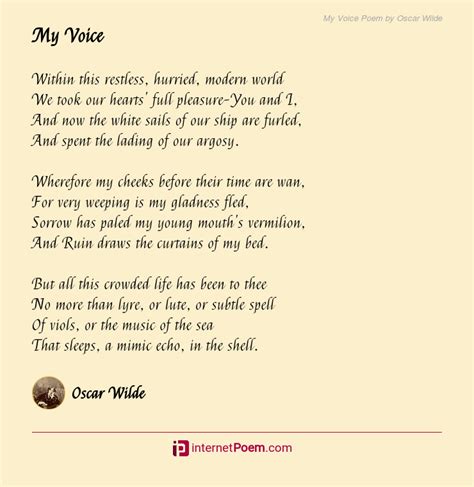 My Voice Poem By Oscar Wilde