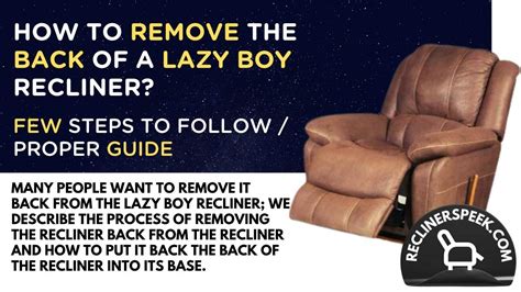 How To Remove The Back Of A Lazy Boy Recliner Guide 2024