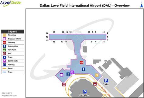 Dallas Dallas Love Field Dal Airport Terminal Map Overview