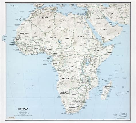 Large Scale Detailed Political Map Of Africa With Relief Marks Of