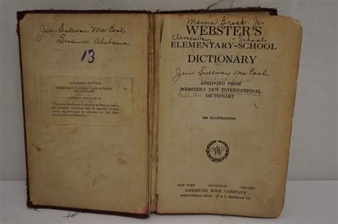 Vintage 1925 Websters Elementary School Dictionary Hardback Book Ebay