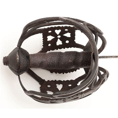 A Rare And Important Japanned Hilted Scottish Basket