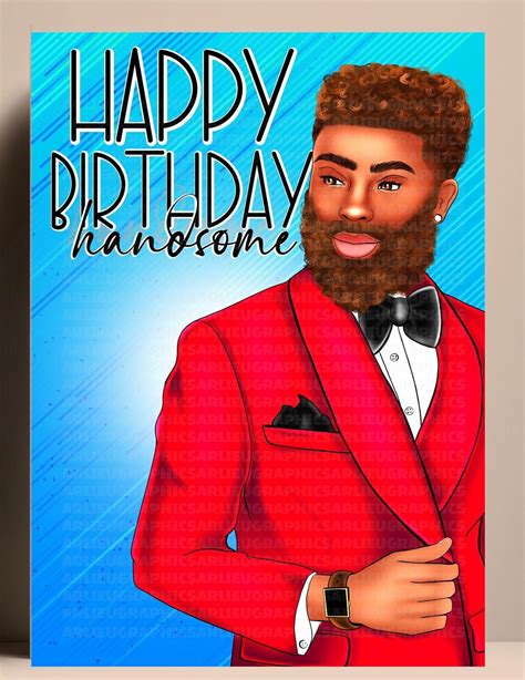 Happy Birthday Handsome African American Birthday Greeting Etsy