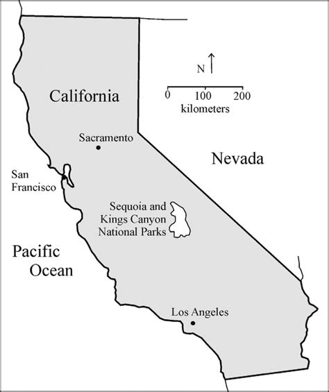 Sequoia And Kings Canyon National Parks Area Road Map Sequoia