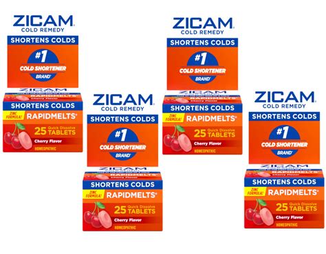 Zicam Zinc Cold Remedy Rapidmelts Quick Dissolve Tablets Cherry 25ct Pack Of 4