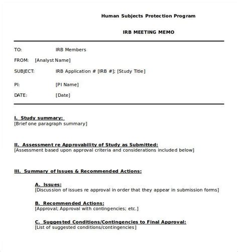 Meeting Memo Template